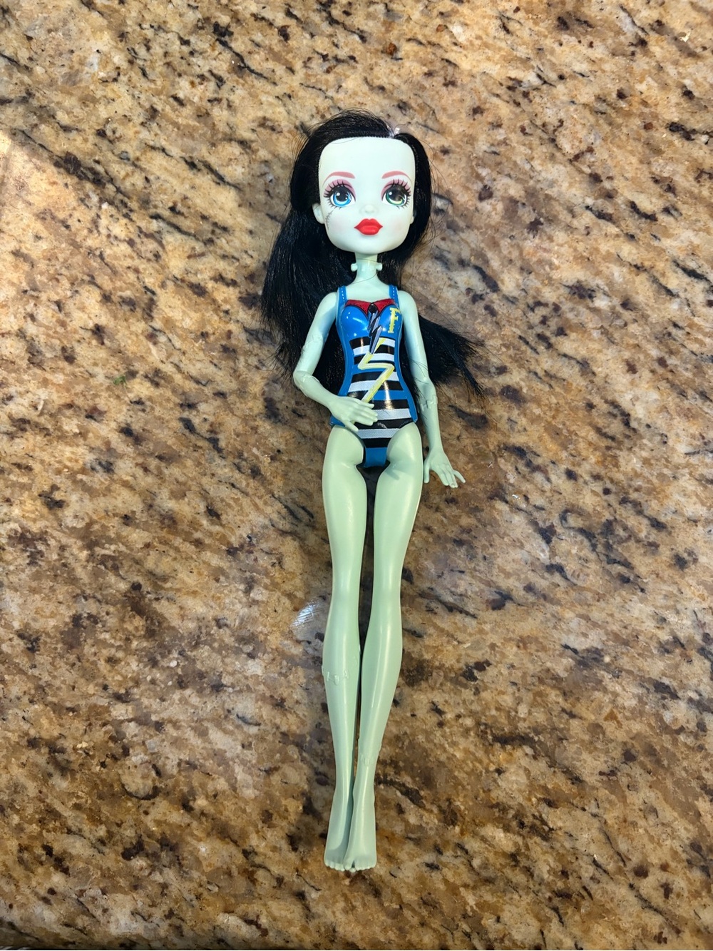 Monster High Frankie Stein Doll Blue Bathing Suit 2017 ~ Swim Goth